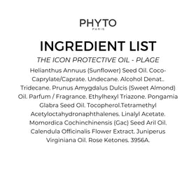 PHYTO Plage beside a sunscreen bottle illustrating compact travel size