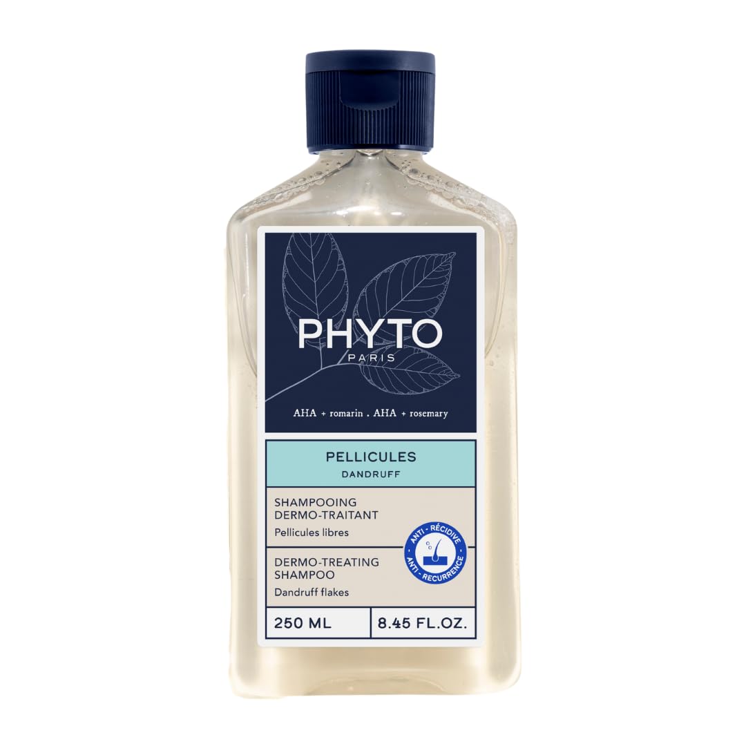 PHYTO bottle front packaging showing label and benefit for dandruff control
