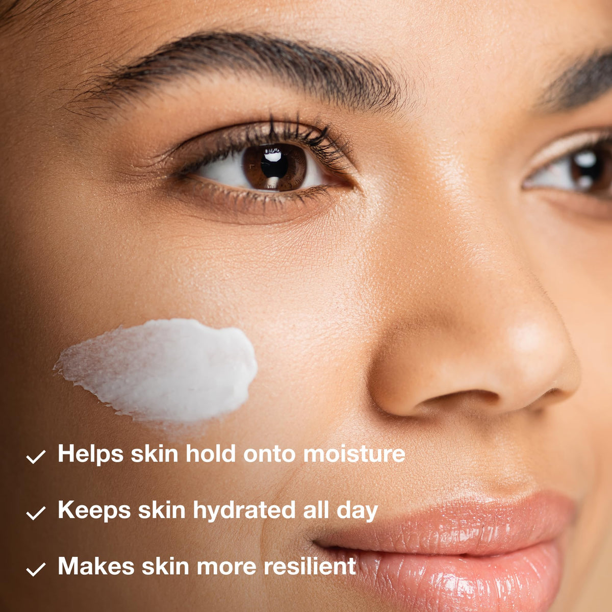 Phytomer cream spread on hand demonstrating absorbency and dewy finish benefit