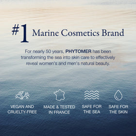 Phytomer jar on bathroom counter lifestyle shot, suggests daily routine benefit