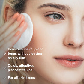 Phytomer lotion on cotton pad demonstrating gentle texture and easy removal benefit