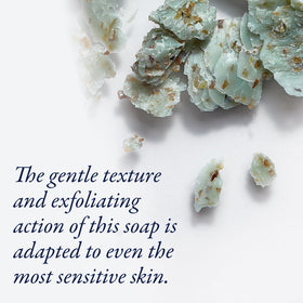 phytomer soap placed on shower shelf with water drops, highlights durable use benefit