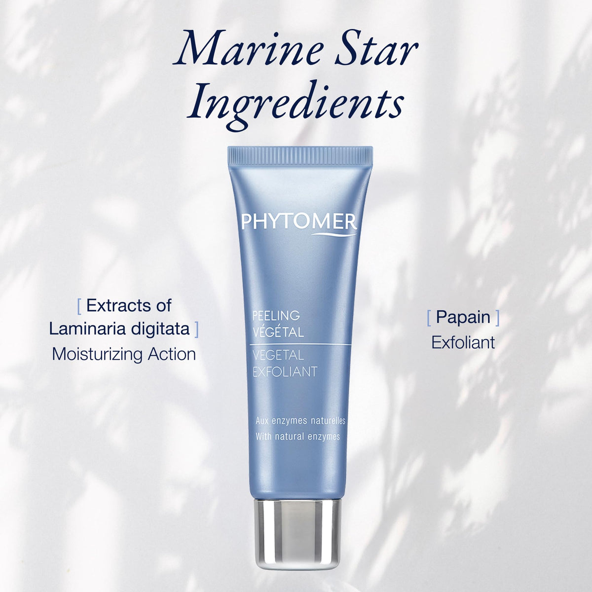 PHYTOMER product spread on hand, showing easy application and non-abrasive cream