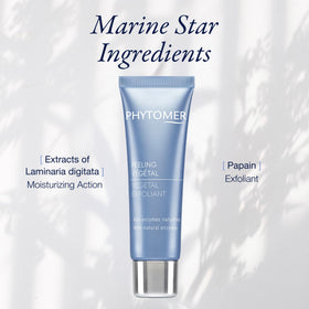 PHYTOMER product spread on hand, showing easy application and non-abrasive cream