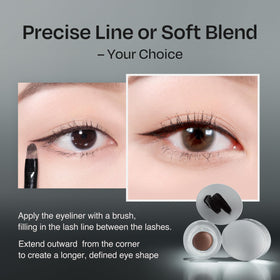 Piccasso PROEIGHT applied on eye in lifestyle shot showing defined natural finish