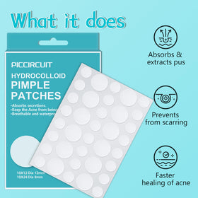 PICcircuit patch applied to cheek demonstrating protective coverage benefit