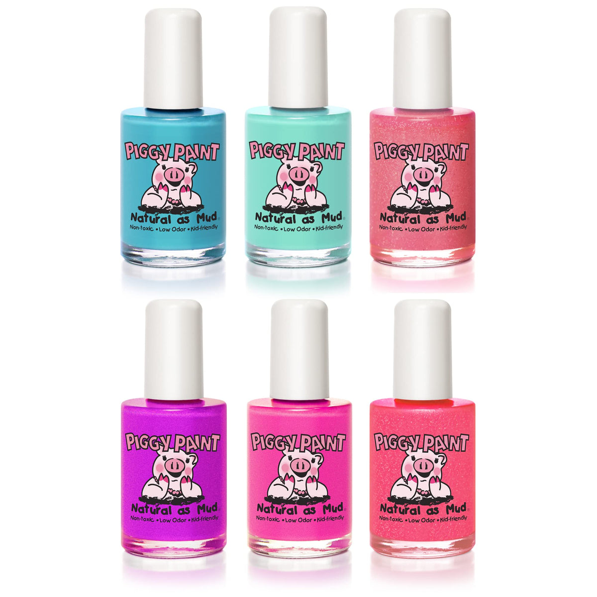 Piggy Paint bottle close-up with brush showing easy, precise application