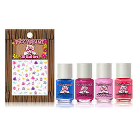 Piggy Paint bottle close-up with brush to show easy, kid-friendly application