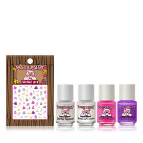 Piggy Paint mini polish bottles lined up highlighting safe formulation