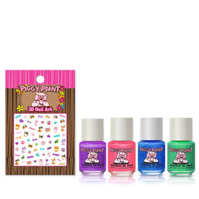 Piggy Paint four mini polish bottles displayed to show color variety