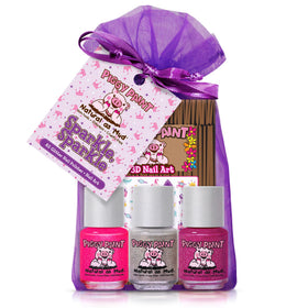Piggy Paint front packaging showing glitter minis and stickers for safe fun