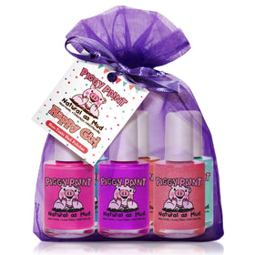Piggy Paint front packaging showing six kid-safe colors and benefits