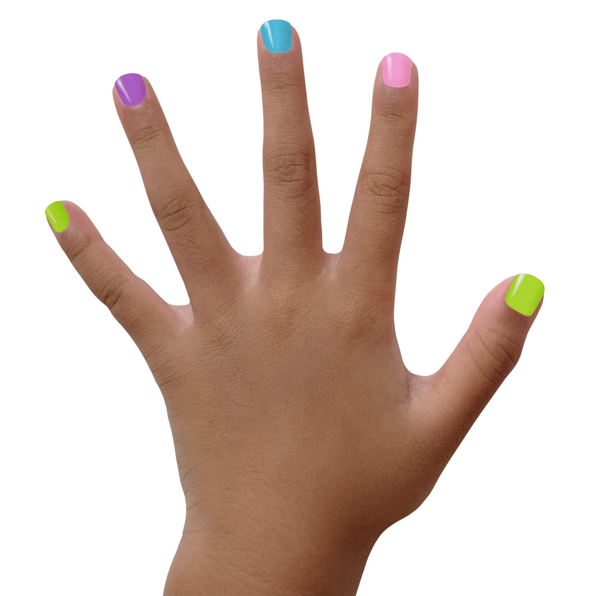 Piggy Paint mini bottles held in hand showing compact size and travel ease