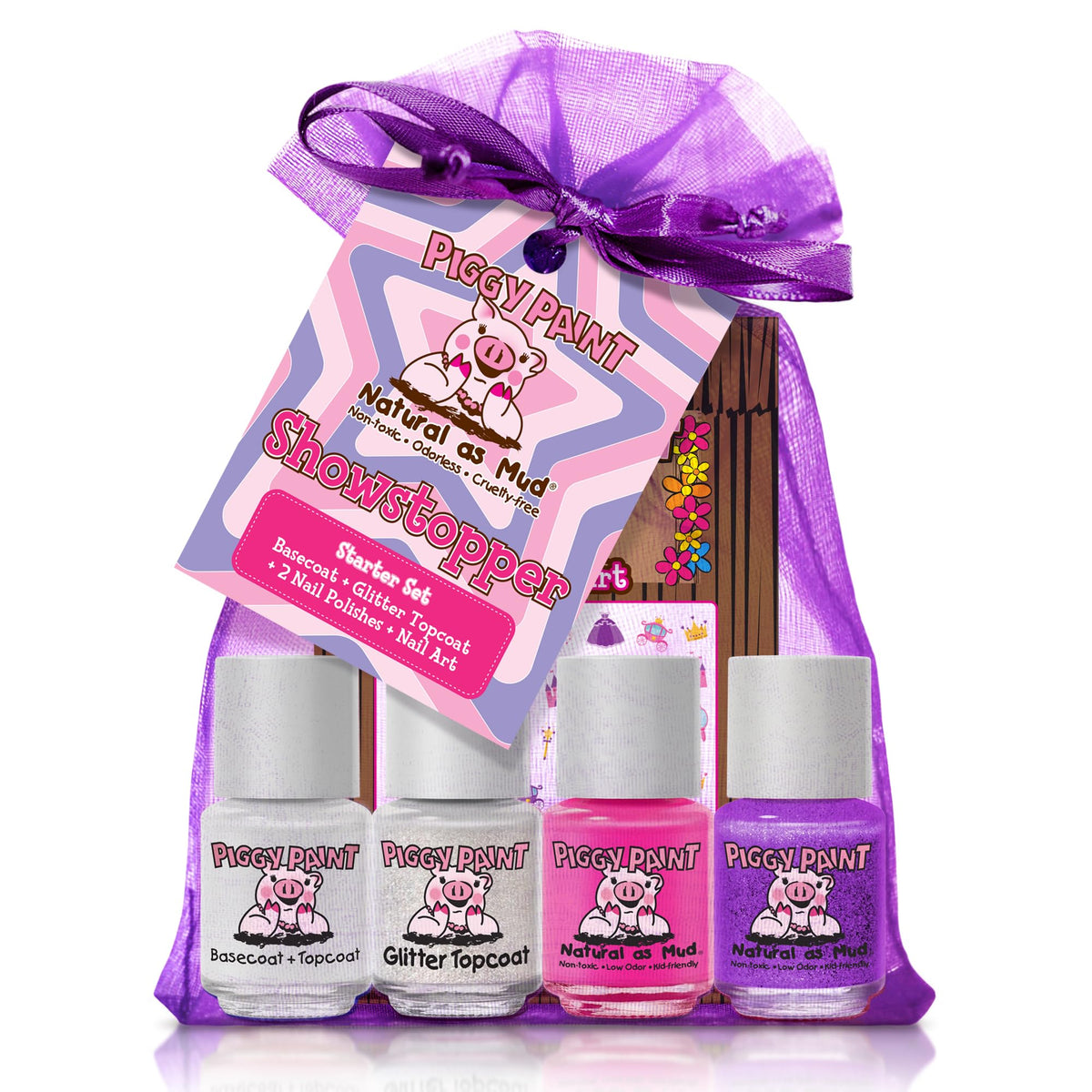 Piggy Paint showstopper front packaging showing kit contents and benefits