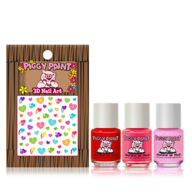 Piggy Paint three mini 0.25 oz bottles displayed together for color selection