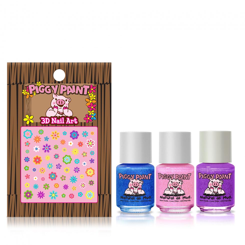 Piggy Paint three mini bottles lined up offering variety and low-odor benefit