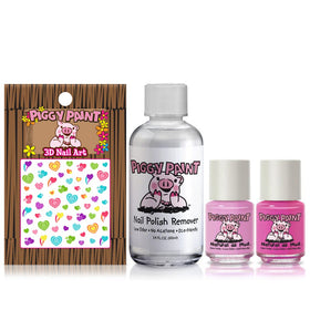 Piggy Paint two mini polish bottles close-up highlighting easy-grip design
