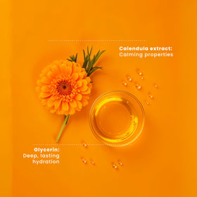 Pili Natural label close-up listing calendula and ingredient highlights