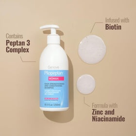Pilopeptan woman shampoo in shower use delivering gentle cleansing and volume