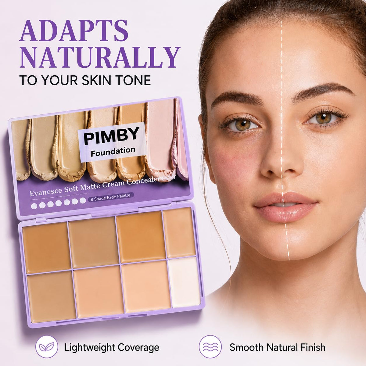 Pimby concealer texture close-up demonstrating creamy blendable finish benefit