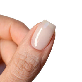 PINK MASK sculpting in progress on nail tip demonstrating build and arch support benefit
