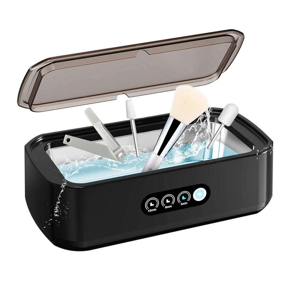 Pinkiou front view with lid open showing compact design and easy access