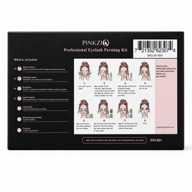 PINKZIO perm and neutralizer bottles demonstrating step-by-step controlled curling