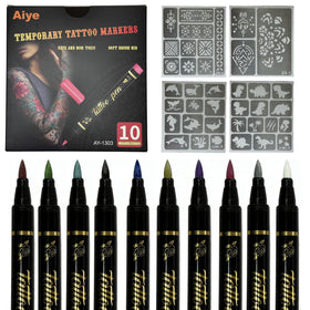 Pintada front packaging showing 10 metallic marker colors and 4 stencils for ready-to-use fun