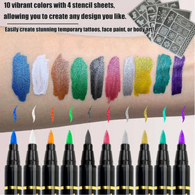 Pintada metallic swatches on skin showcasing vibrant reflective colors for bold designs