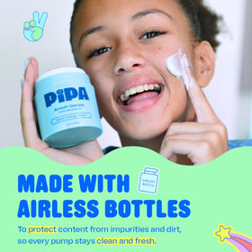 Pipa cleanser foam lather on hand, gentle cleansing action that removes dirt