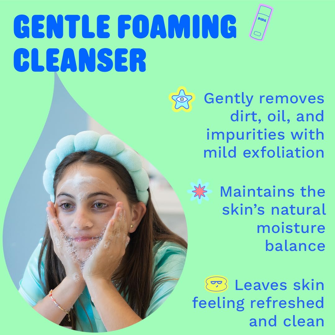 Pipa cleanser pump dispensing soft foam for easy, gentle cleansing