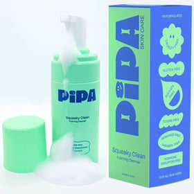 Pipa foaming cleanser front packaging showing safe kid-friendly design and benefits
