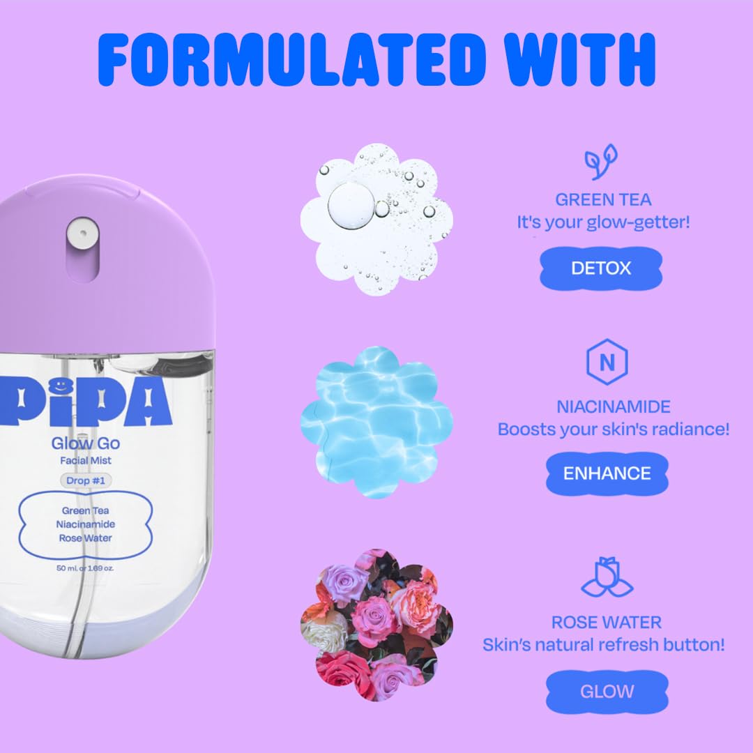 Pipa mist in use child spritzing face offering instant refresh