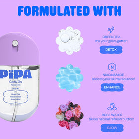Pipa mist in use child spritzing face offering instant refresh