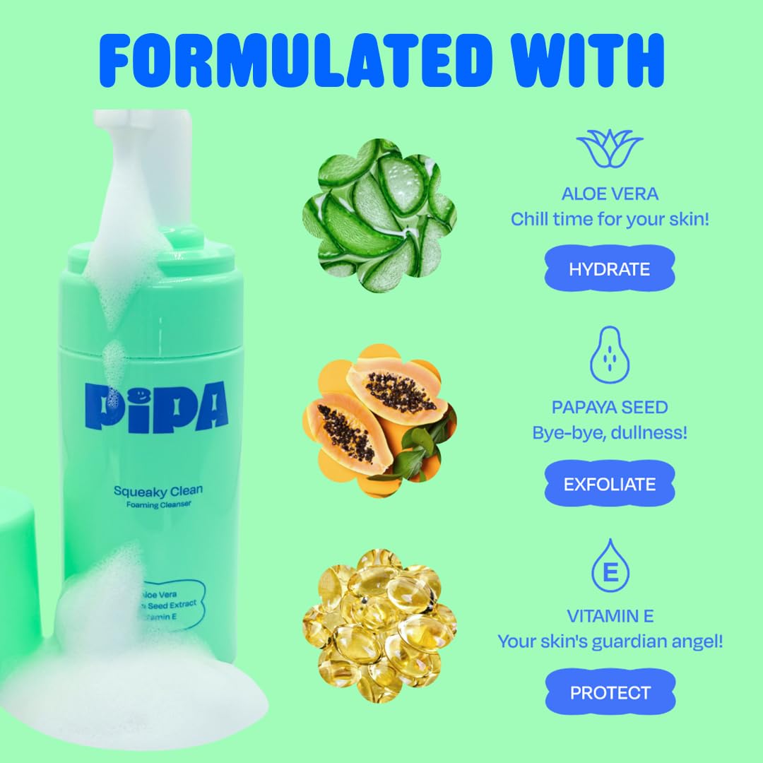 Pipa papaya seed detail demonstrating mild exfoliation for smoother skin