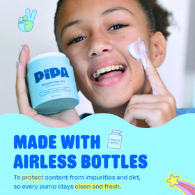 Pipa cream applied to child’s hands demonstrating gentle use