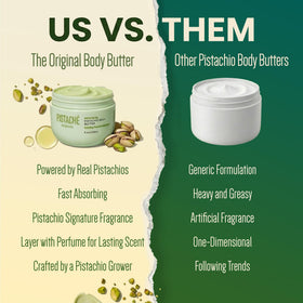 Pistaché Skincare label close-up displaying certifications and ethical benefits