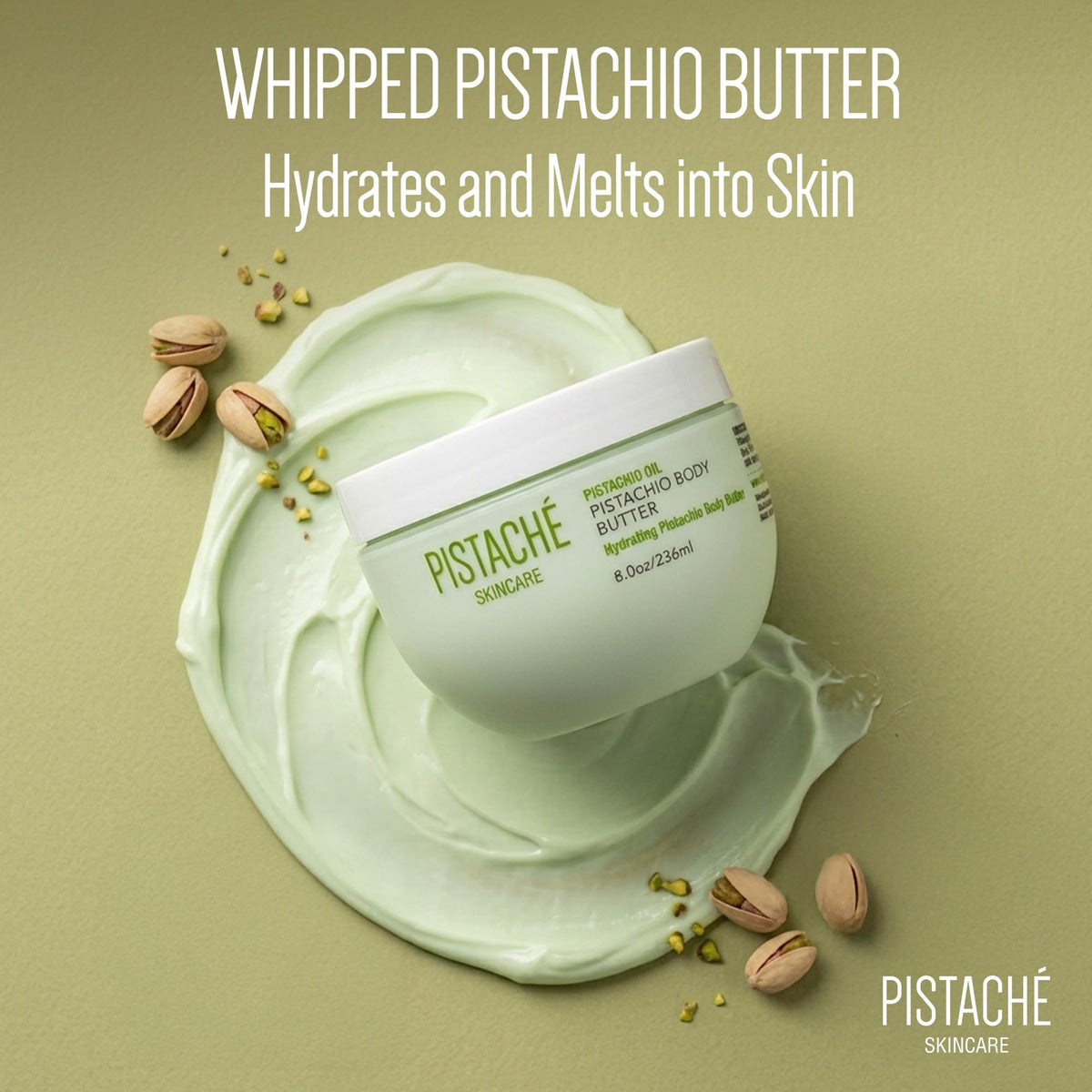 Pistaché Skincare whipped texture close-up showing fluffy absorption benefit