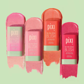Pixi stick applied on cheeks in lifestyle shot for natural dewy glow benefit