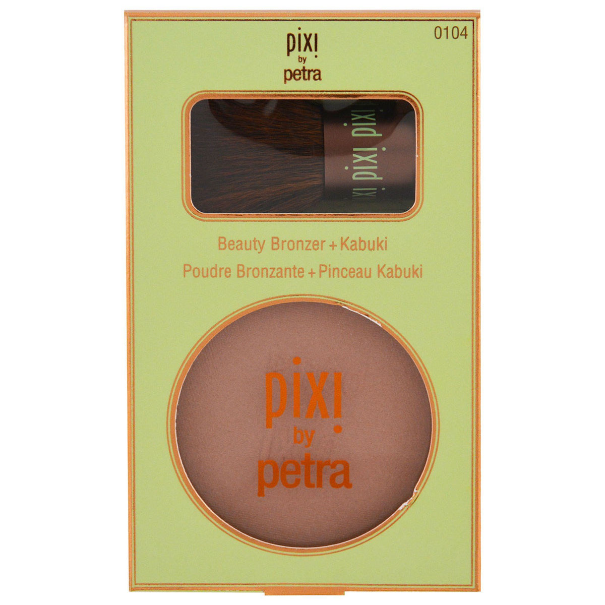 Pixi bronzer with kabuki brush in hand demonstrating smooth application benefit