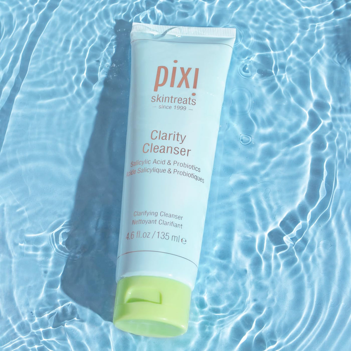 Pixi clarity cleanser label details highlighting key acids and ingredient transparency