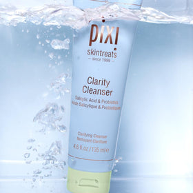 Pixi clarity cleanser pump close-up highlighting easy dispensing and controlled use
