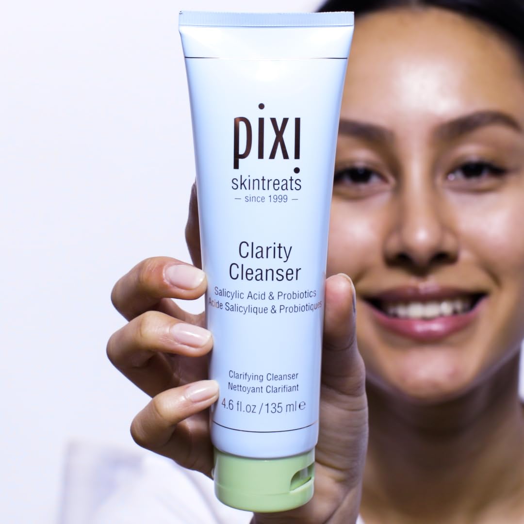 Pixi clarity cleanser clear gel on hand showing lightweight texture and gentle cleanse