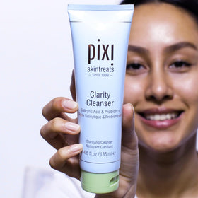 Pixi clarity cleanser clear gel on hand showing lightweight texture and gentle cleanse