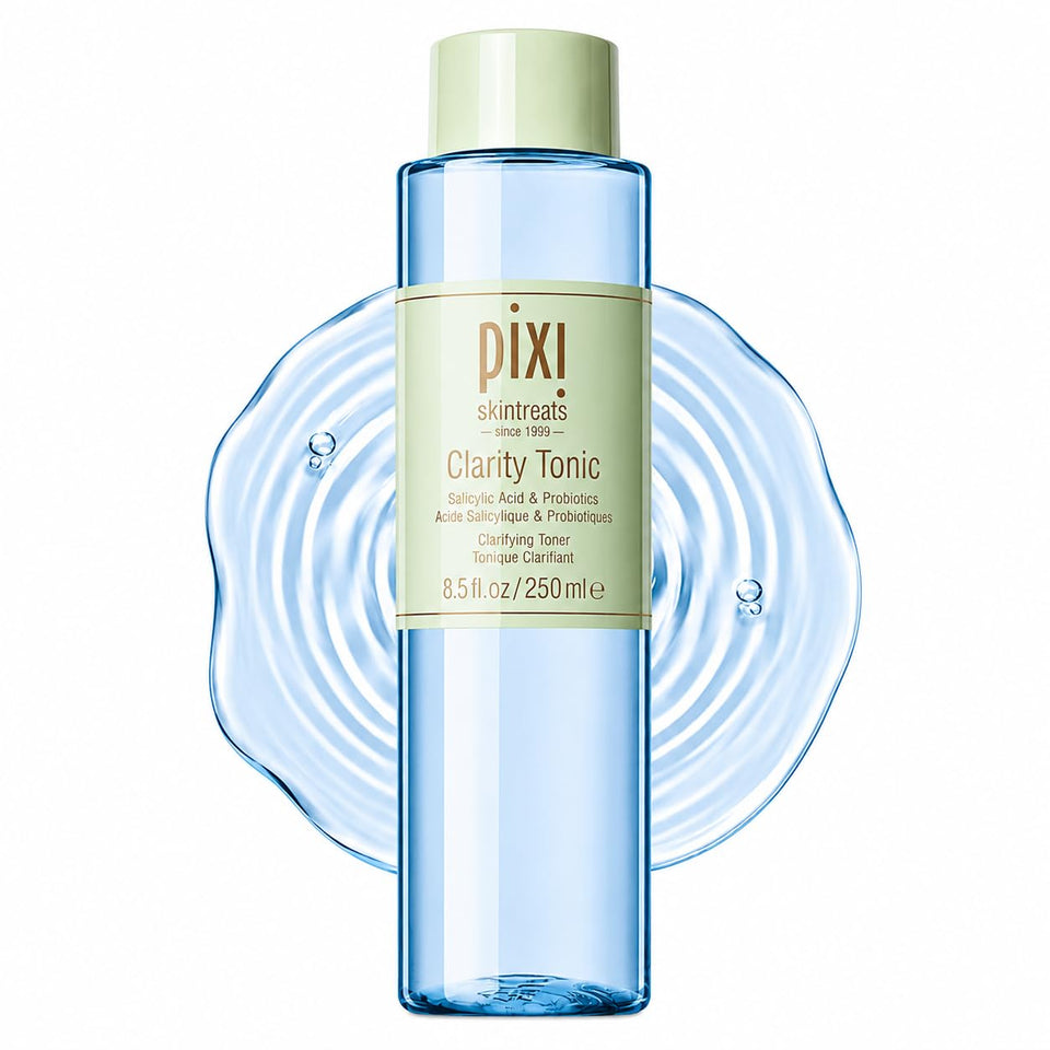 Pixi Clarity Tonic front bottle showing label and sleek packaging benefits clear skin