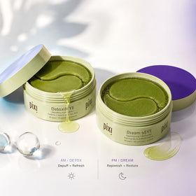 Pixi DetoxifEYE AM patch close-up showing hydrogel texture and cooling benefit