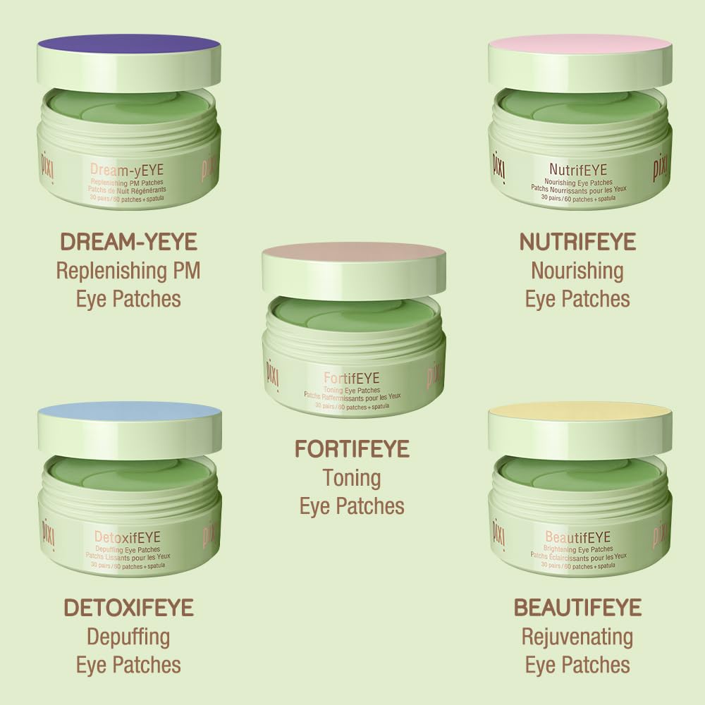Pixi DetoxifEYE chilled patches on ice illustrating boosted de-puffing effect
