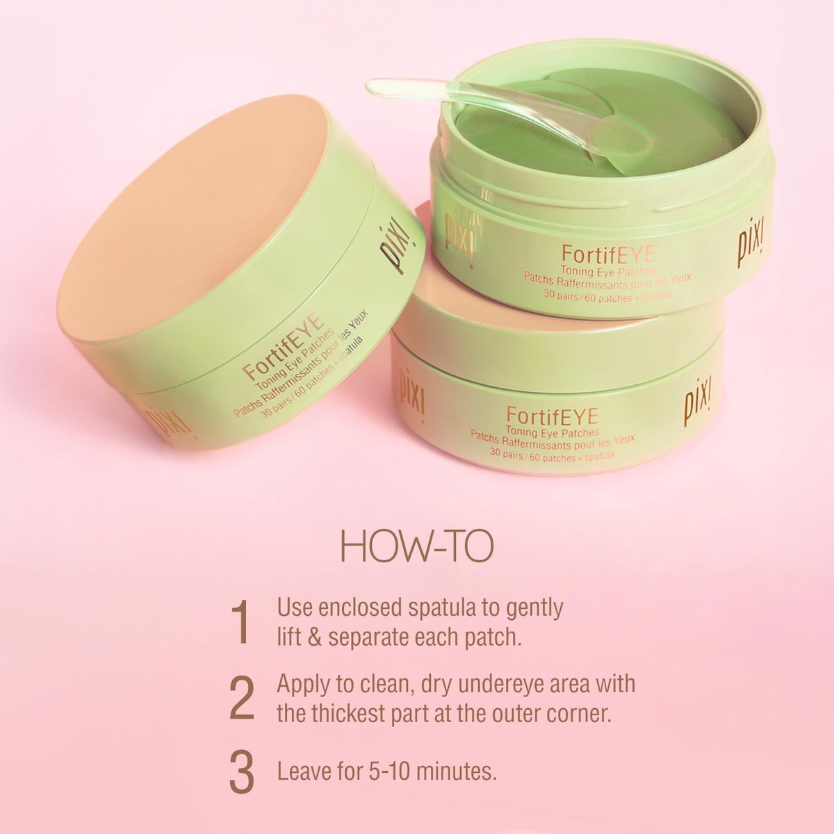 pixi patch applied under eye demonstrating quick depuffing benefit