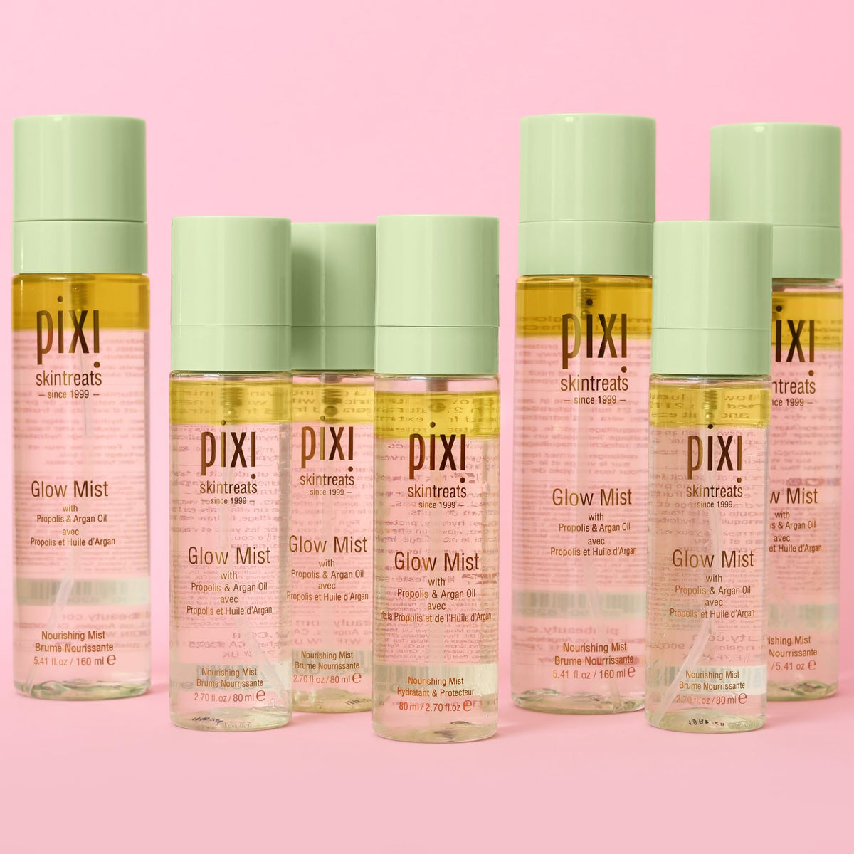Pixi Glow Mist with rosemary lavender chamomile ingredients for soothing care