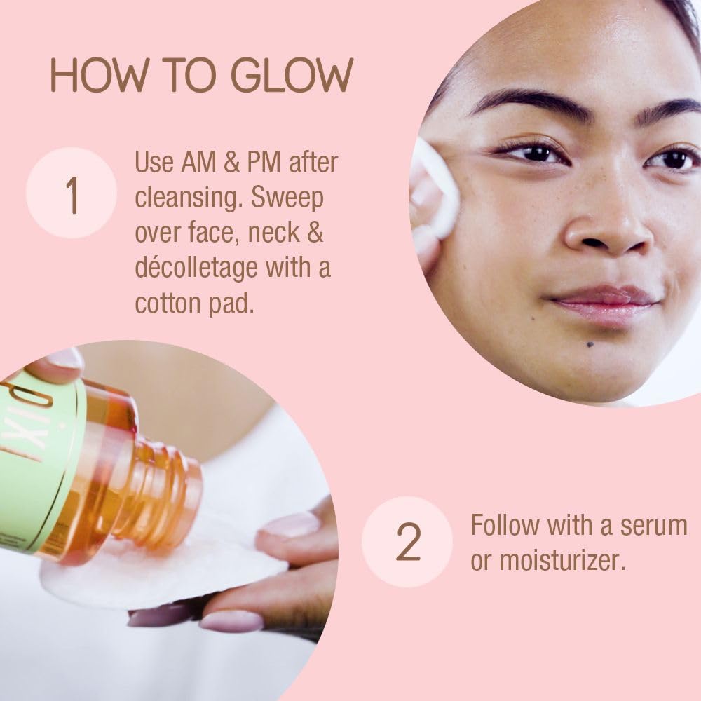 Pixi close-up of glycolic droplets to illustrate exfoliating action gently
